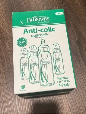 Dr. Brown's Anti-Colic Glass Baby Bottles - Green (4-Pack)